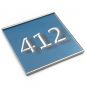Preview: Tuerschild Vitrum G aus Glas und Edelstahl 150 150 mm